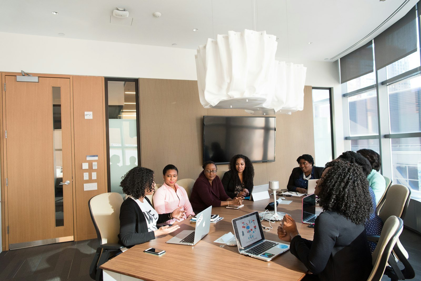 A group working together around a conference table